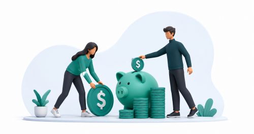 Um casal economizando dinheiro